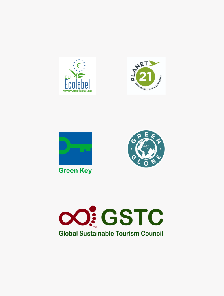 Logos des différents labels environnementaux du secteur hotelier 